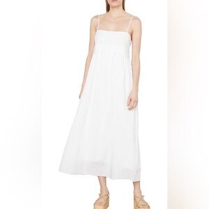 NWT Vince Ruched Panelled Dress - Optic White, Size Small